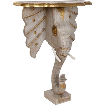 Console en bois, motif éléphant, Indio RECOLLECTION