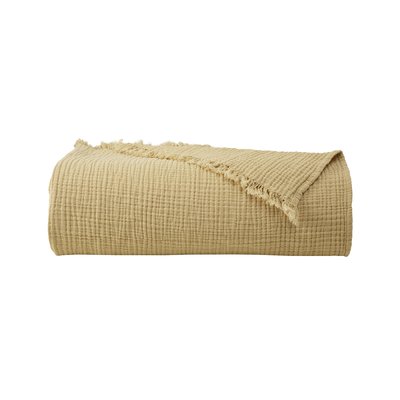 Couvre lit en gaze de coton beige, CYCLADES OLIVIER DESFORGES