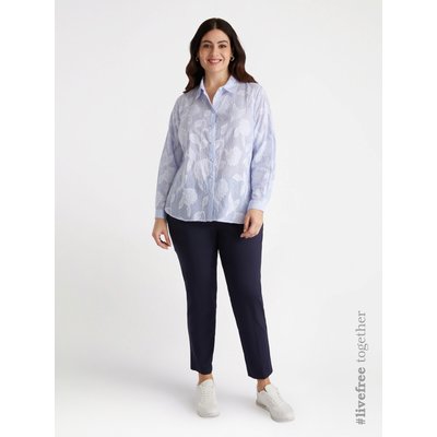 Chemise en coton rayé avec motif créant des fleurs FIORELLA RUBINO