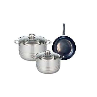 Batterie 1 poêle 20cm + 2 faitouts 20/24cm PRIMA BRILLANT ELO
