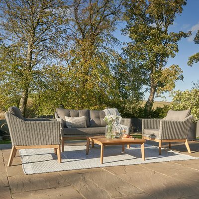 Larissa 4 Seater Garden Sofa Set Grey SO'HOME