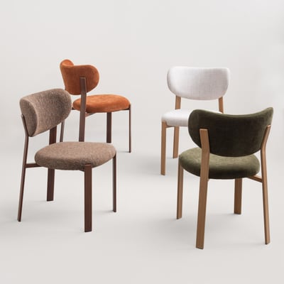 Chaise de salle à manger Dino   avec piètement finition chêne AMADEUS