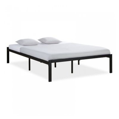 Lit capitonné 140x200 cm à lattes tissu gris HOMESTYLE4U