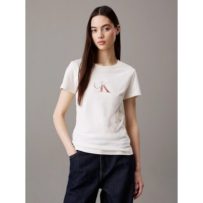 T-shirt cintré à manches courtes, logo CK CALVIN KLEIN JEANS