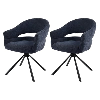 Fauteuil de table pivotant à dos ouvert (lot de 2) IENA PIER IMPORT