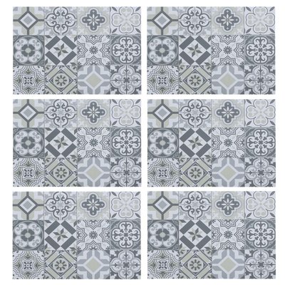Lot de 6 sets de table rectangulaire Carreaux de ciment SECRET DE GOURMET