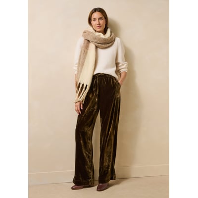 Pantalon large en velours lisse LA FEE MARABOUTEE