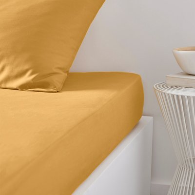 Drap housse 2 personnes uni coton ESSENTIAL TODAY