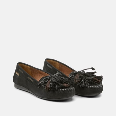 Mocassins à pompoms, cuir suède, SCARLETT LES TROPEZIENNES PAR M.BELARBI