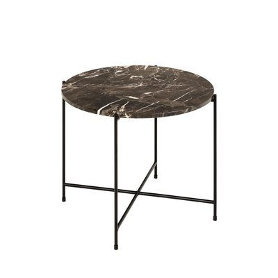 Table d'appoint ronde en marbre ø52cm- TANGARA DRAWER