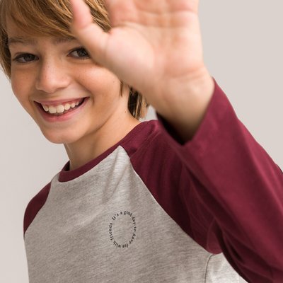 Lot 3 T-shirts manches longues, message poitrine LA REDOUTE COLLECTIONS
