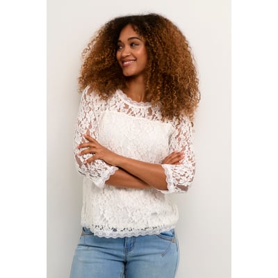 Short sleeved blouse CREAM