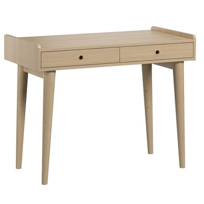 Bureau 2 Tiroirs décor Chêne L96 cm - Retro CALICOSY