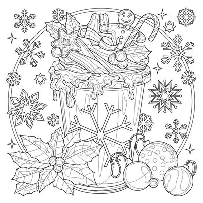 Tableau Sur Toile À Colorier Chocolat Chaud NOËL CEANOTHE