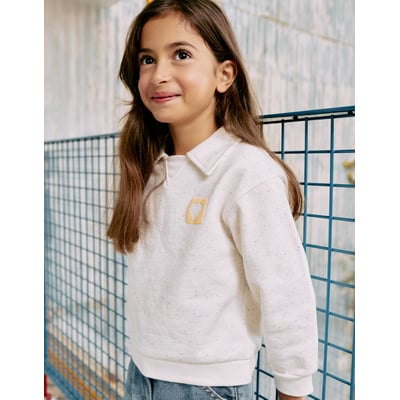 Sweat en coton avec imprimé cœur en relief ZIPPY