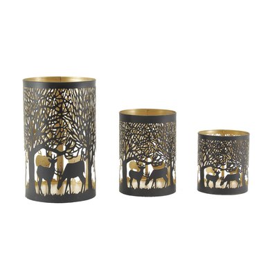 Photophores en métal Cerfs (Lot de 3) AUBRY GASPARD