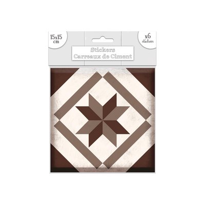 6 Stickers carreaux de ciment Losange - 15 x 15 cm TOILINUX
