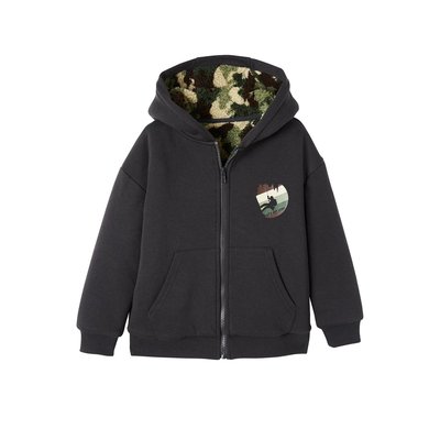 Sweat zippé doublé sherpa camouflage . VERTBAUDET
