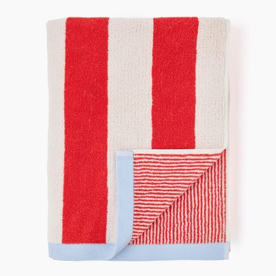 Drap de plage jacquard rayé, 100x180cm, 100% coton bio MONOPRIX