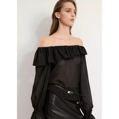 Blouse semi-transparente pois MANGO