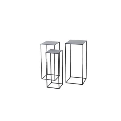 Set de 3 Sellettes en Métal Noir -  Hauteur 70cm WADIGA
