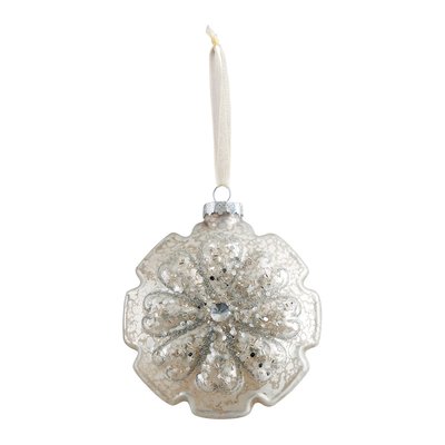 Déco Fleur de Noël en verre mercurisé - Grand modèle MATHILDE M