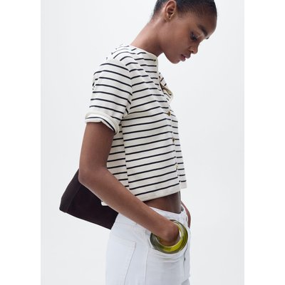 Cardigan rayures manches courtes MANGO