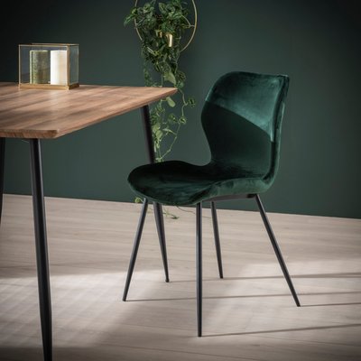 Chaise de salle à manger tissu velours jaune moutarde MELBOURNE (lot de 2) PIER IMPORT