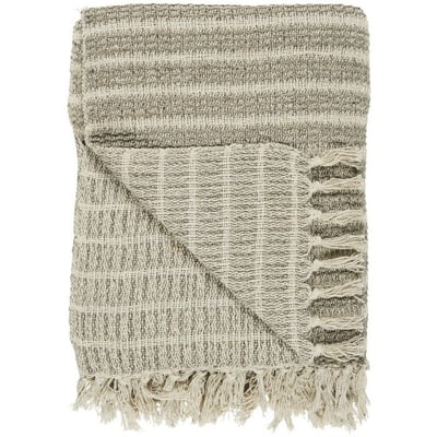 Plaid coton rayures franges IB LAURSEN