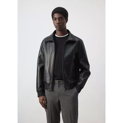 Blouson simili-cuir fermeture Éclair MANGO MAN