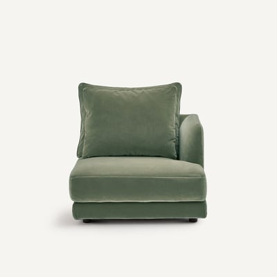 Demi-canapé droit, modulable en velours, TIBERIO AM.PM