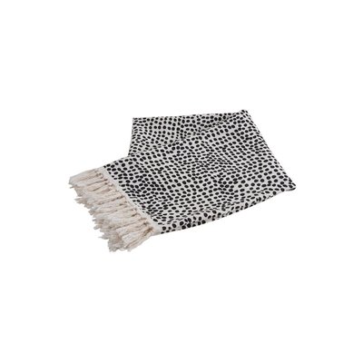Plaid en coton blanc à pois noirs AUBRY GASPARD