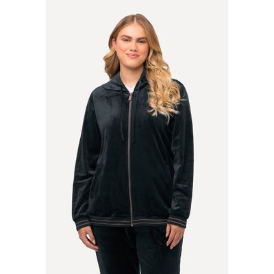 Veste sweat en velours, tulipes, capuche ULLA POPKEN