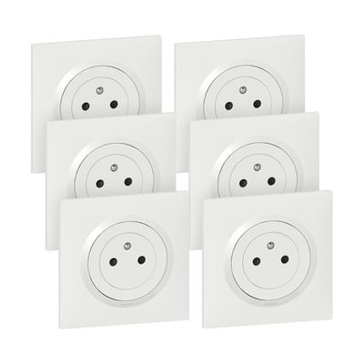 Lot 6 Prises Dooxie Surfaces 2 Pôles + Terre 16a Blanc LEGRAND