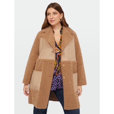 Manteau teddy avec poches et inserts effet daim FIORELLA RUBINO