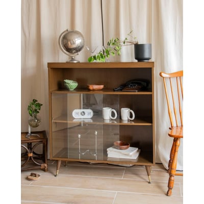 Vitrine en bois plaqué Victoria N°1303 - Bon état DEBONGOUT