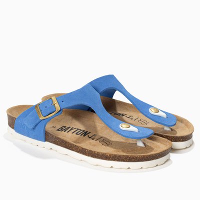Tongs en cuir suédé MERCURE pour femme BAYTON