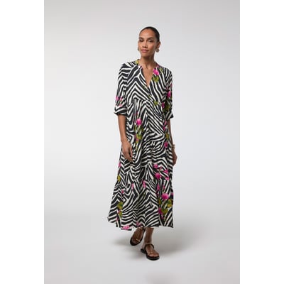 Robe longue fluide floral imprimé zèbre LOLA CASADEMUNT
