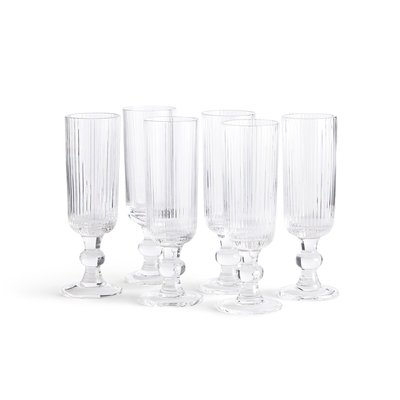 Lot de 6 flûtes à champagne striées, Ostri LA REDOUTE INTERIEURS