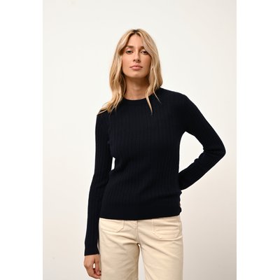 AVANA pull col rond navy en cachemire JUST CASHMERE