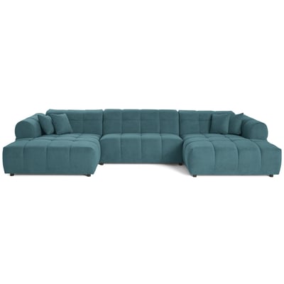 Canapé panoramique en U 7pl en tissu texturé, RAY BEST MOBILIER
