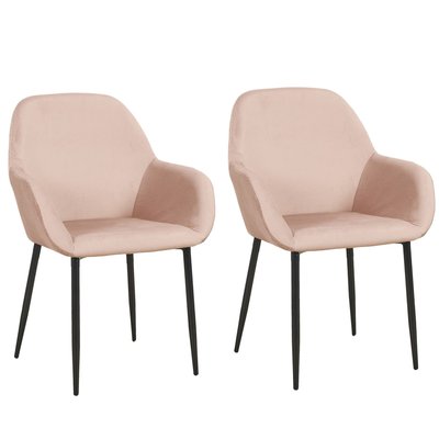 Lot de 2 Fauteuils de table design velours Giulia TOILINUX