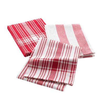 3 Serviettes torchons coton tisse Bayados DOUCEUR D'INTÉRIEUR
