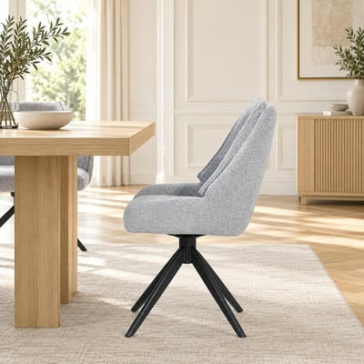 Chaise pivotante en velours texturé (lot de 2) IENA PIER IMPORT