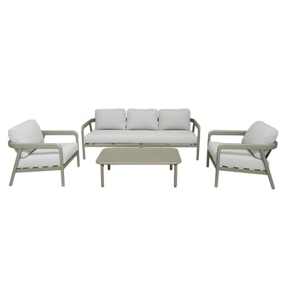 Salon de jardin bas 5p en aluminium Kaki clair LINDOS WILSA GARDEN