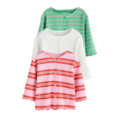 Cardigan côtelé à manches longues, lot de 3 NEXT