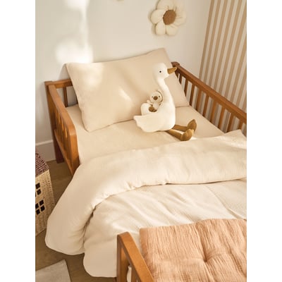 Parure housse de couette + taie d'oreiller unie en gaze de coton Bio* VERTBAUDET