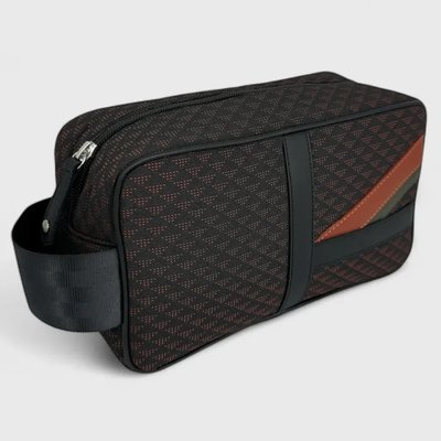 Trousse de toilette en tissu à motifs Bobby Noir Marron Kaki OH MY BAG