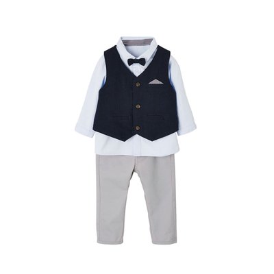 Ensemble  cérémonie gilet + chemise + noeud papillon + pantalon VERTBAUDET