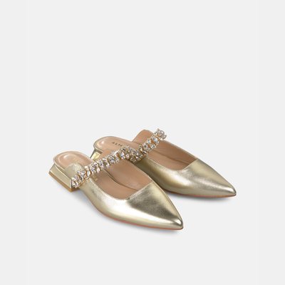 Chaussures plates à bout pointu avec bande de strass sur le cou-de-pied ALMA EN PENA